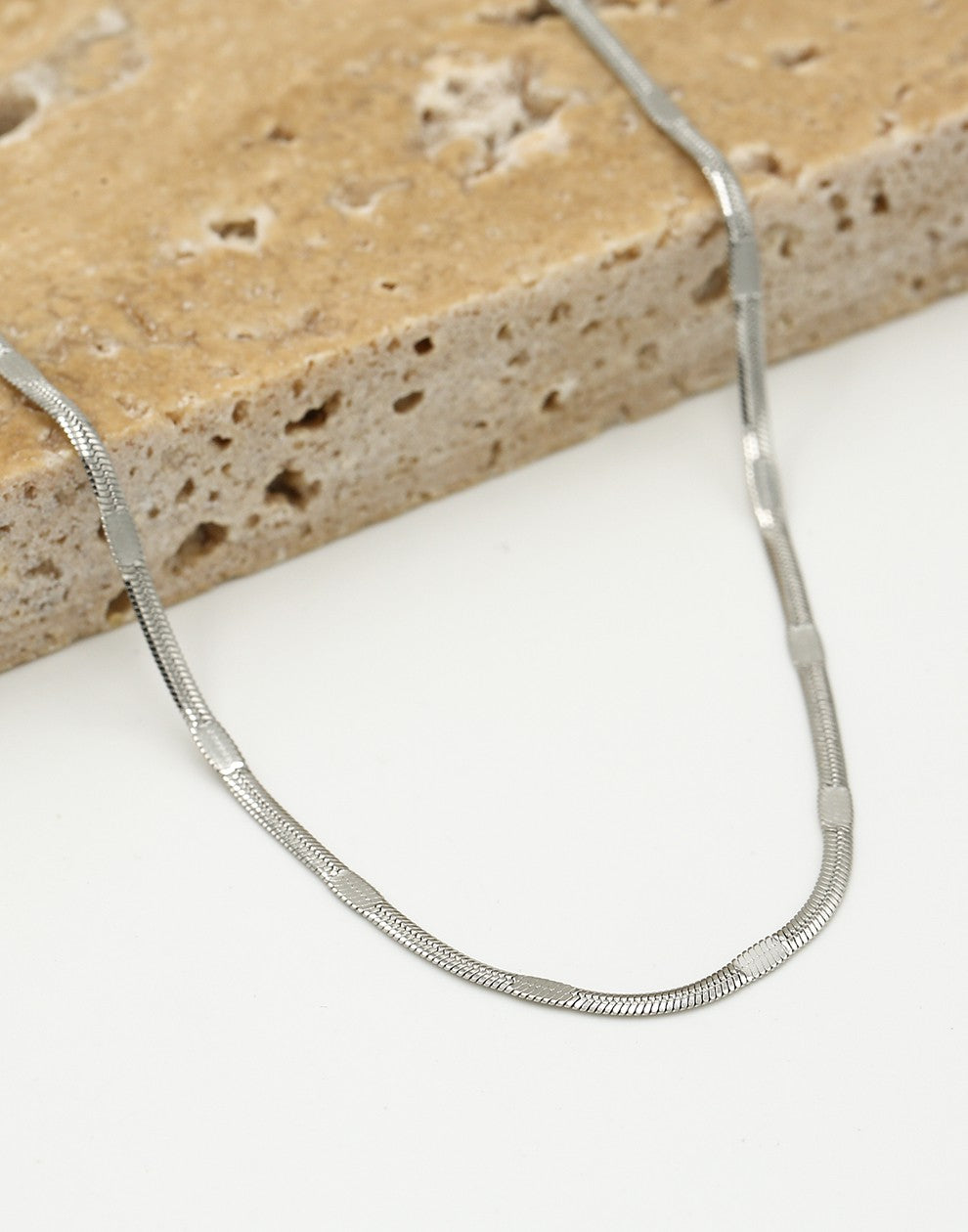Ketting plat zilverkleurig