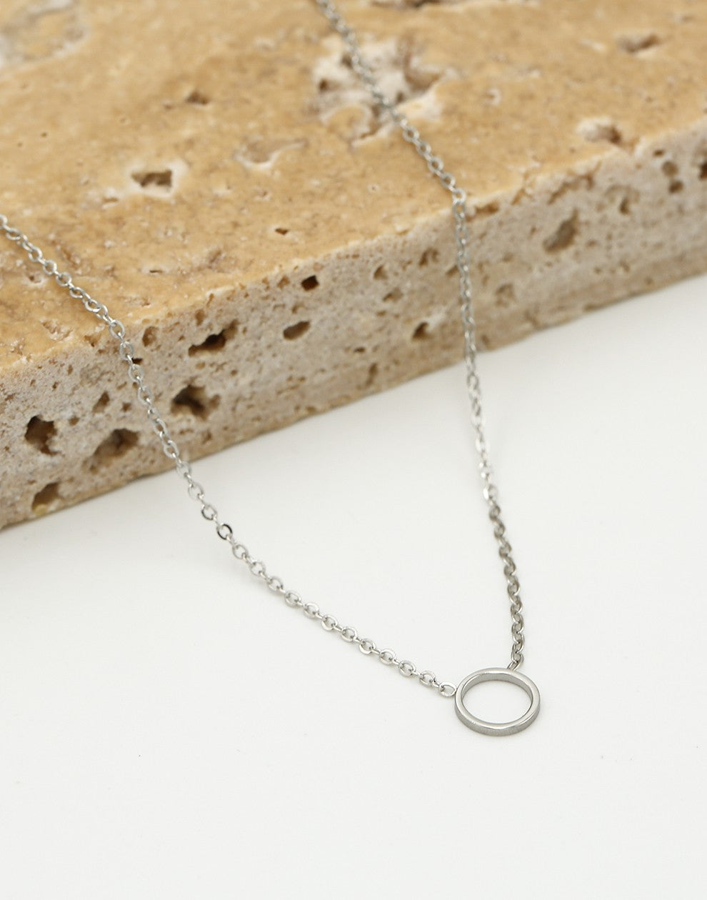 Ketting met open rondje 6mm zilverkleurig