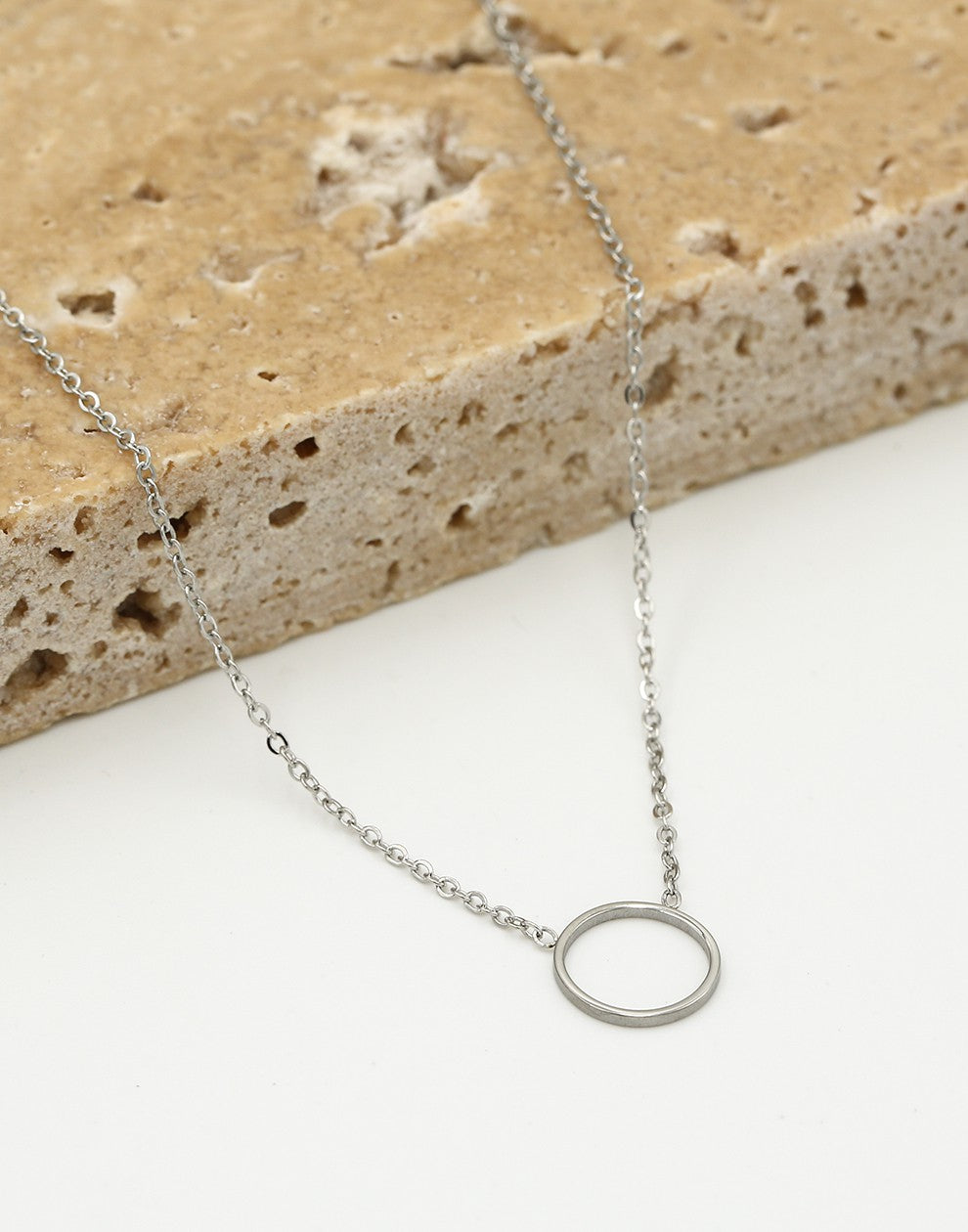 Ketting met open rondje 10mm zilverkleurig