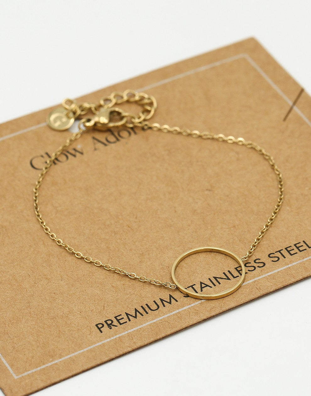 Armband met open rondje 15mm goudkleurig