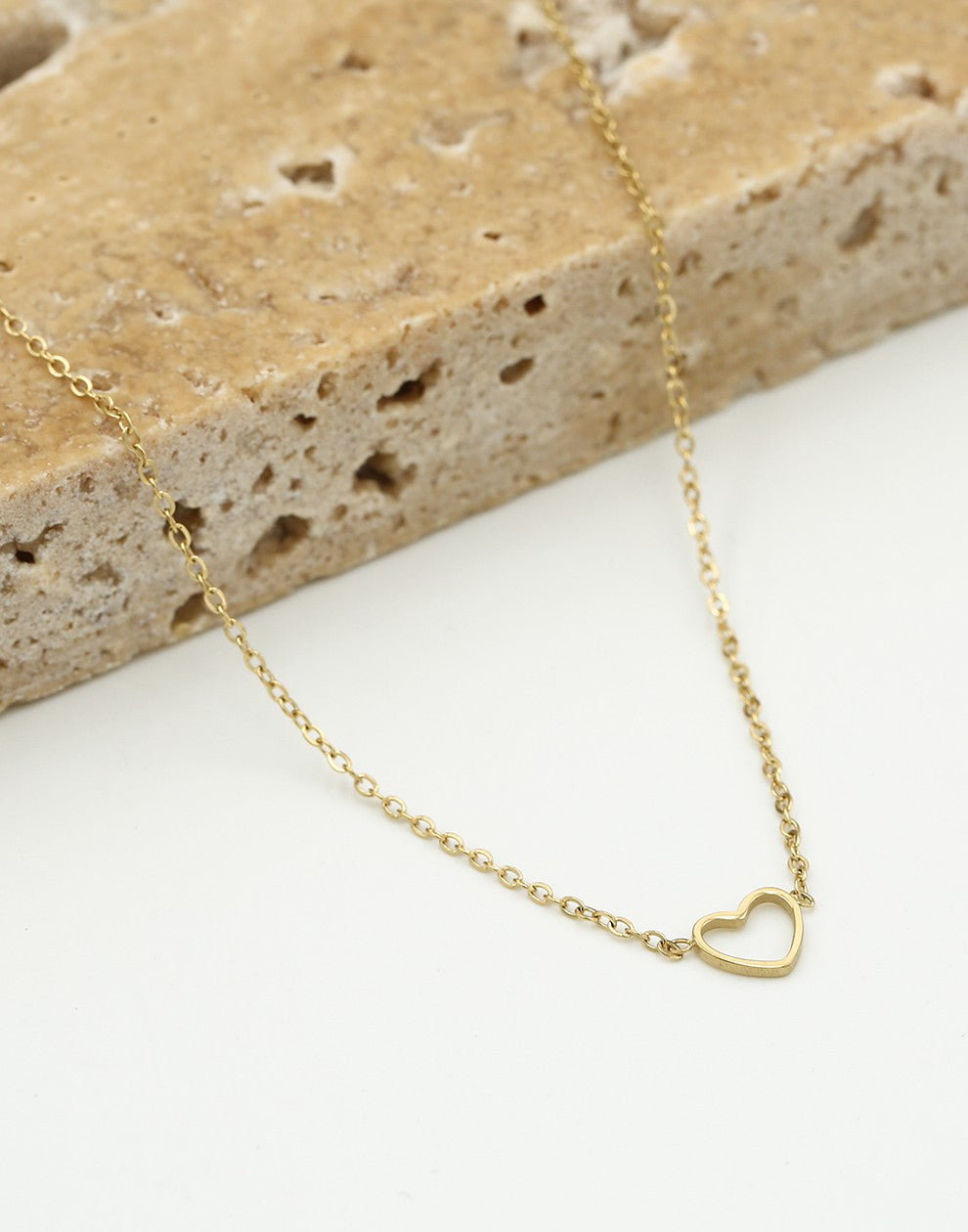 Ketting open hartje goudkleurig