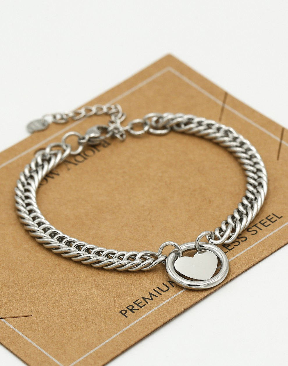 Schakelarmband hart zilverkleurig