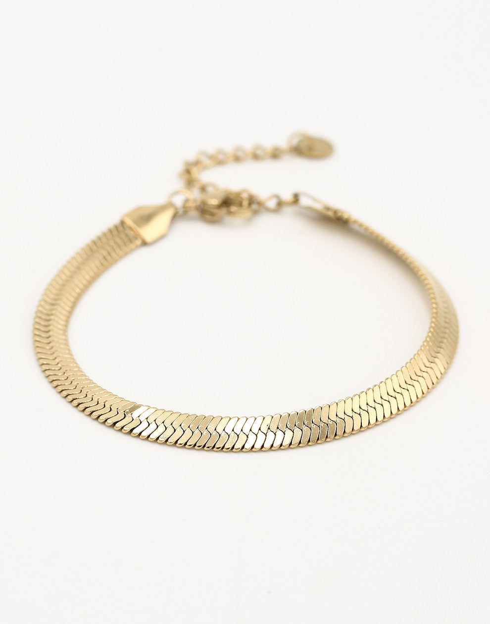 Armband platte schakel goudkleurig