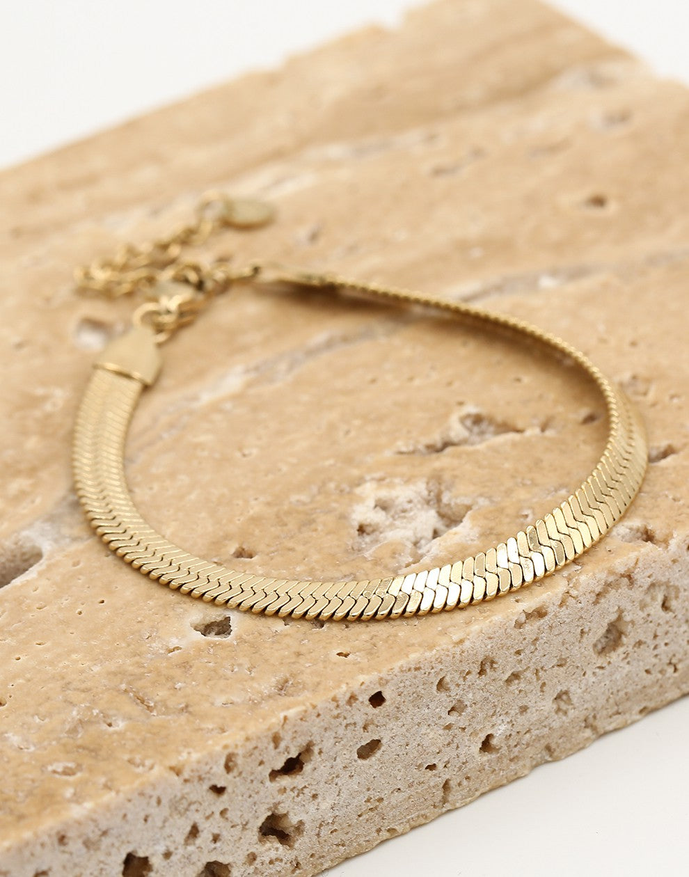 Armband platte schakel goudkleurig