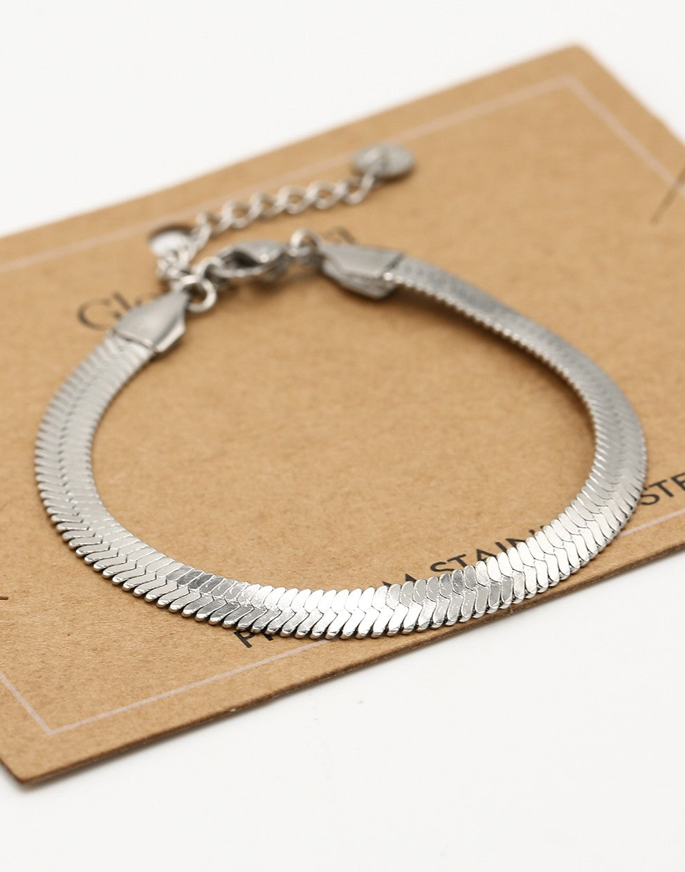 Armband platte schakel zilverkleurig