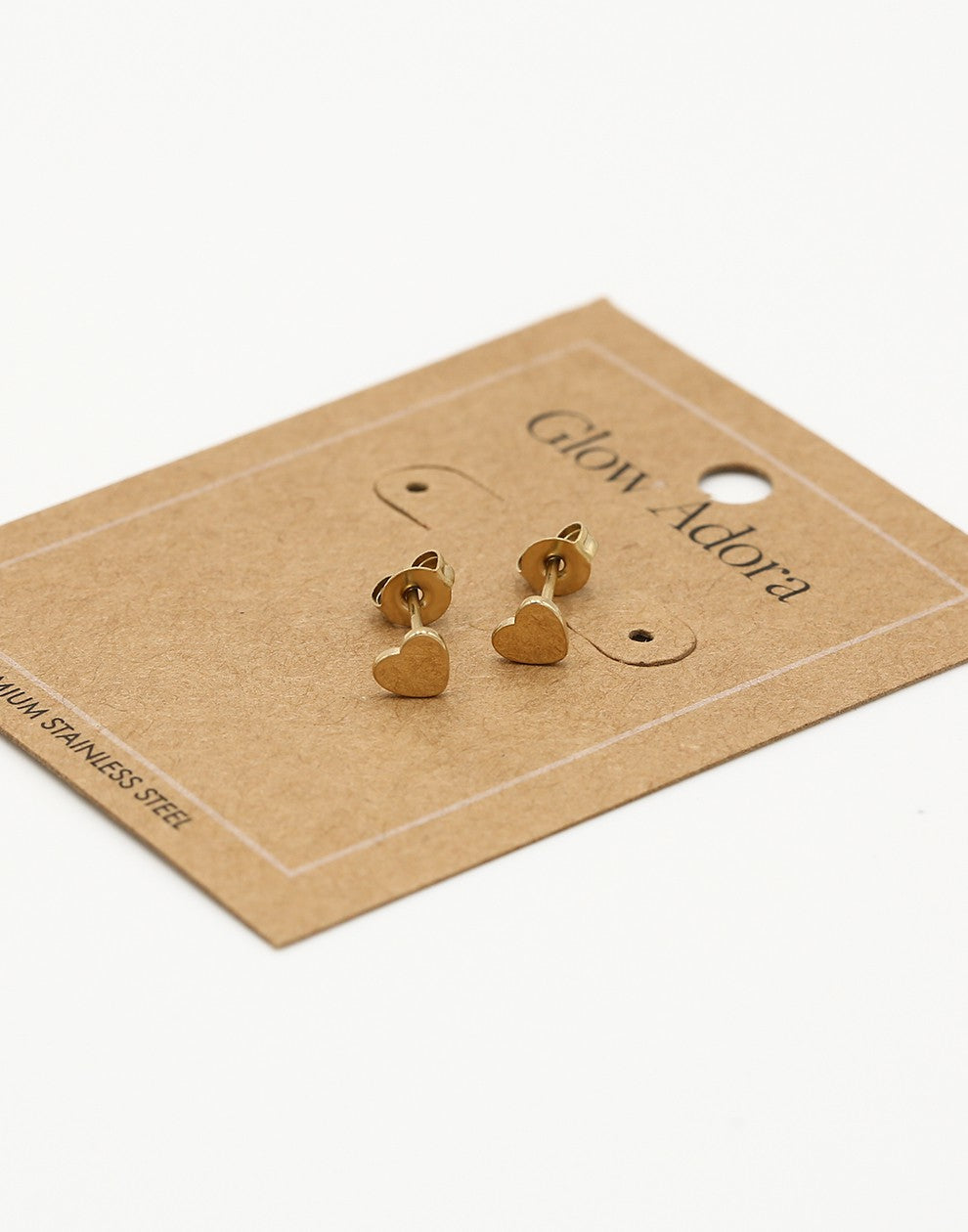 studs hartje plat goudkleurig