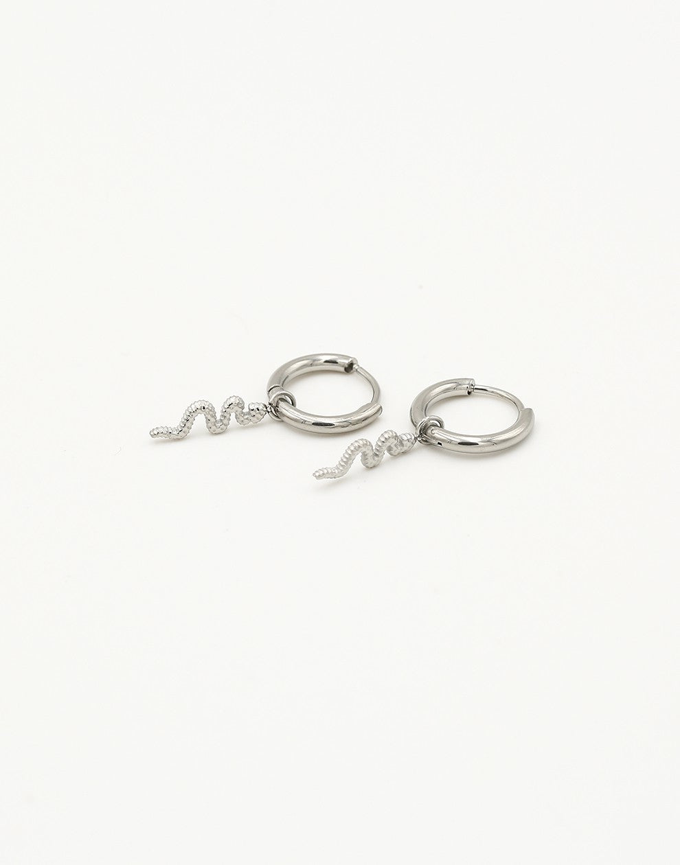 Silver snake earrings