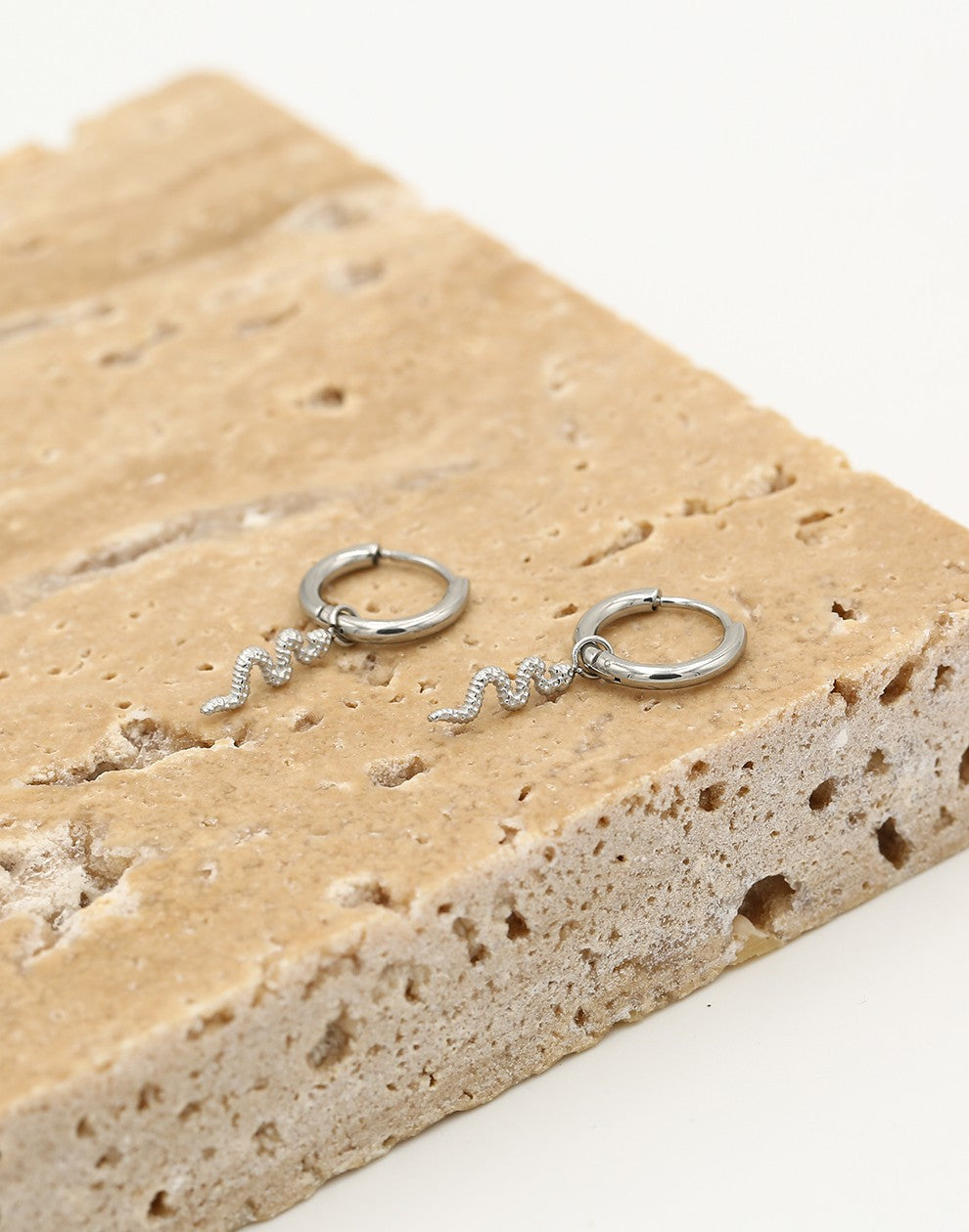 Silver snake earrings