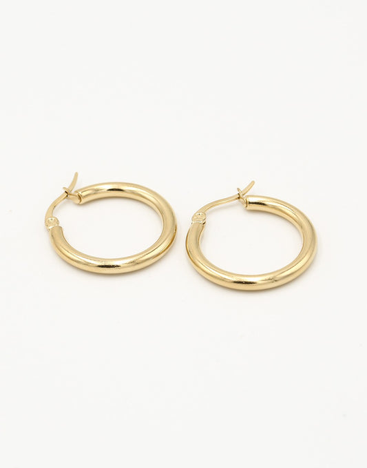 Oorringen hoops goudkleurig 25mm