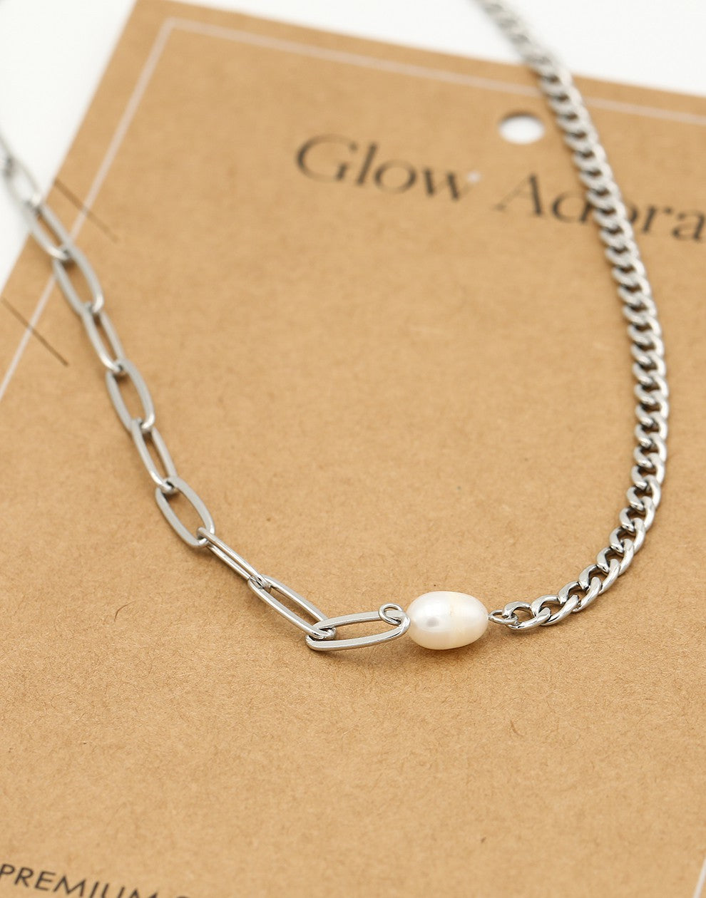 Schakelketting parel zilverkleurig