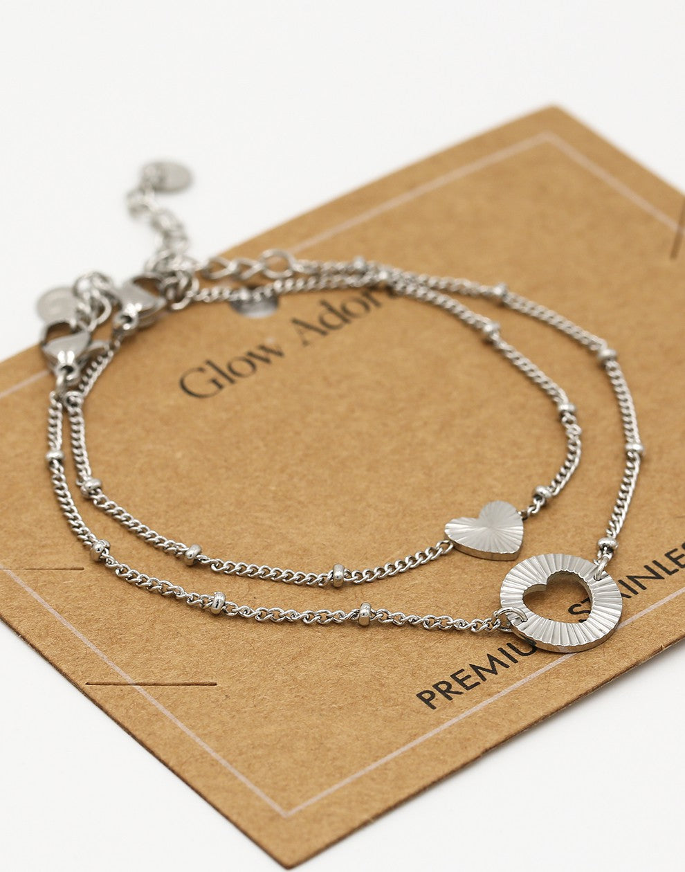 Armbanden vriendschap set zilverkleurig