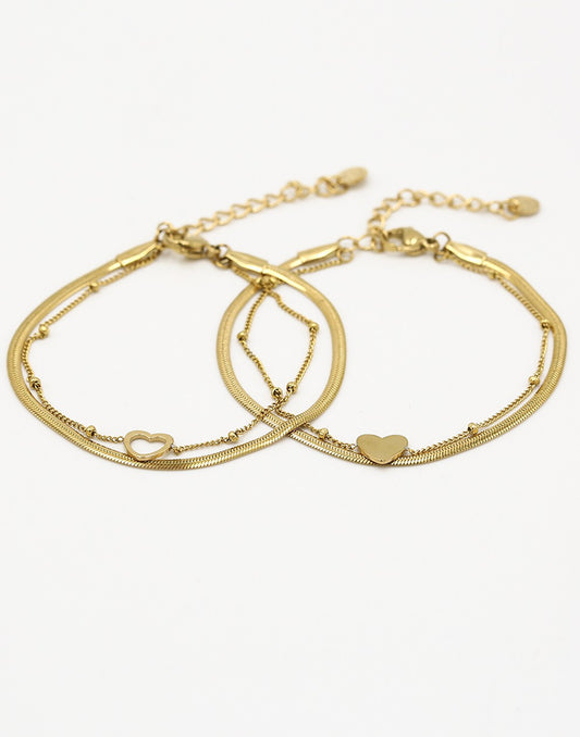 Armbanden set best friends goudkleurig