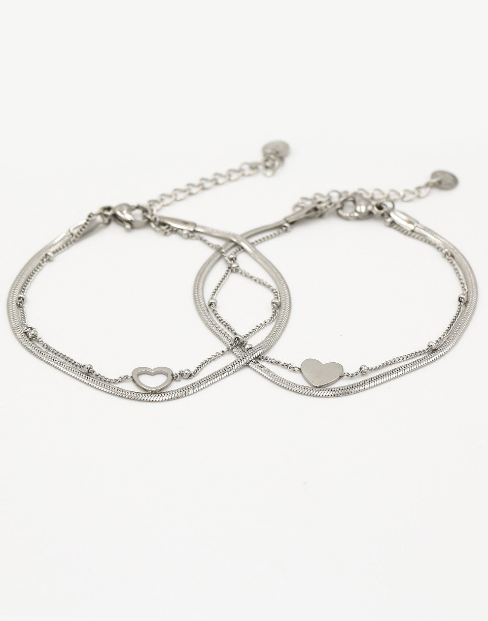 Armbanden set best friends zilverkleurig