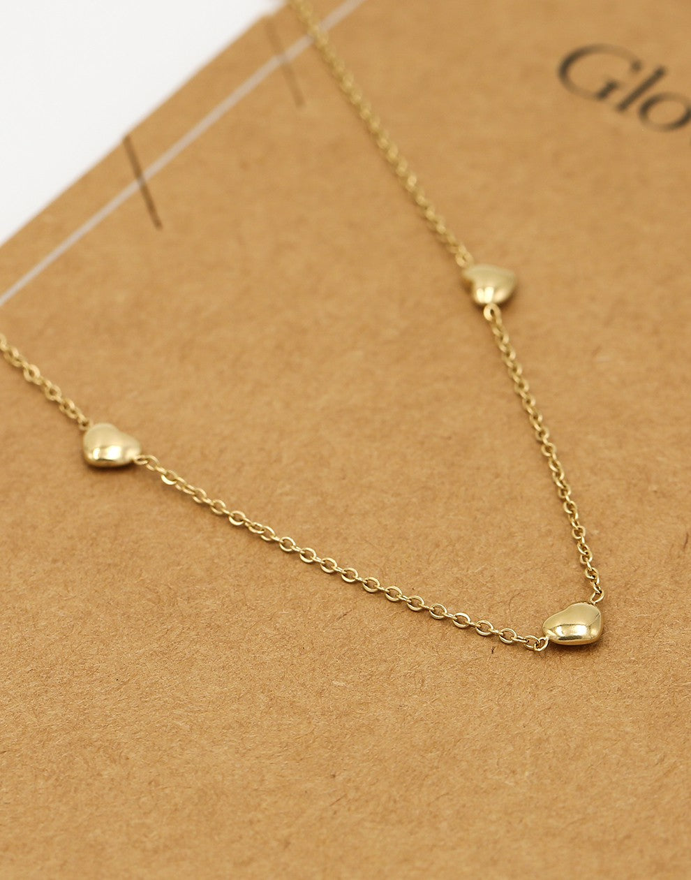 Ketting drie hartjes goudkleurig