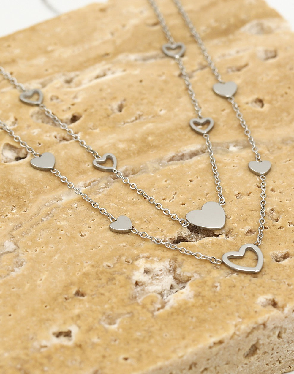 Kettingen vriendschap hartjes zilverkleurig