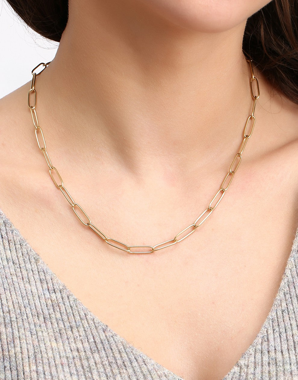 Ketting goudkleurig paperclip