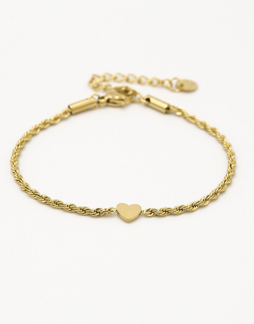 Armband gedraaid met hartje goudkleurig