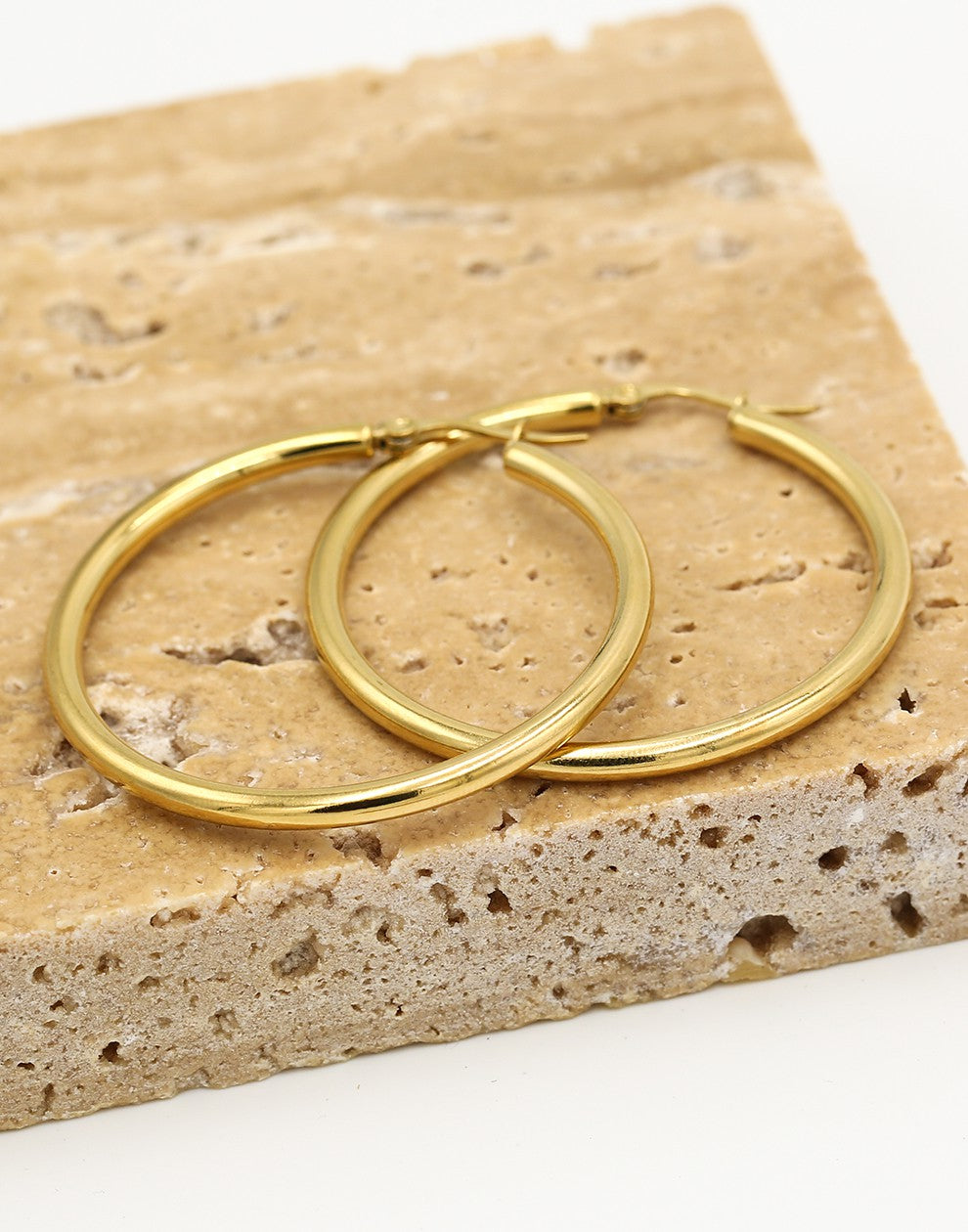 Oorringen hoops goudkleurig 40mm