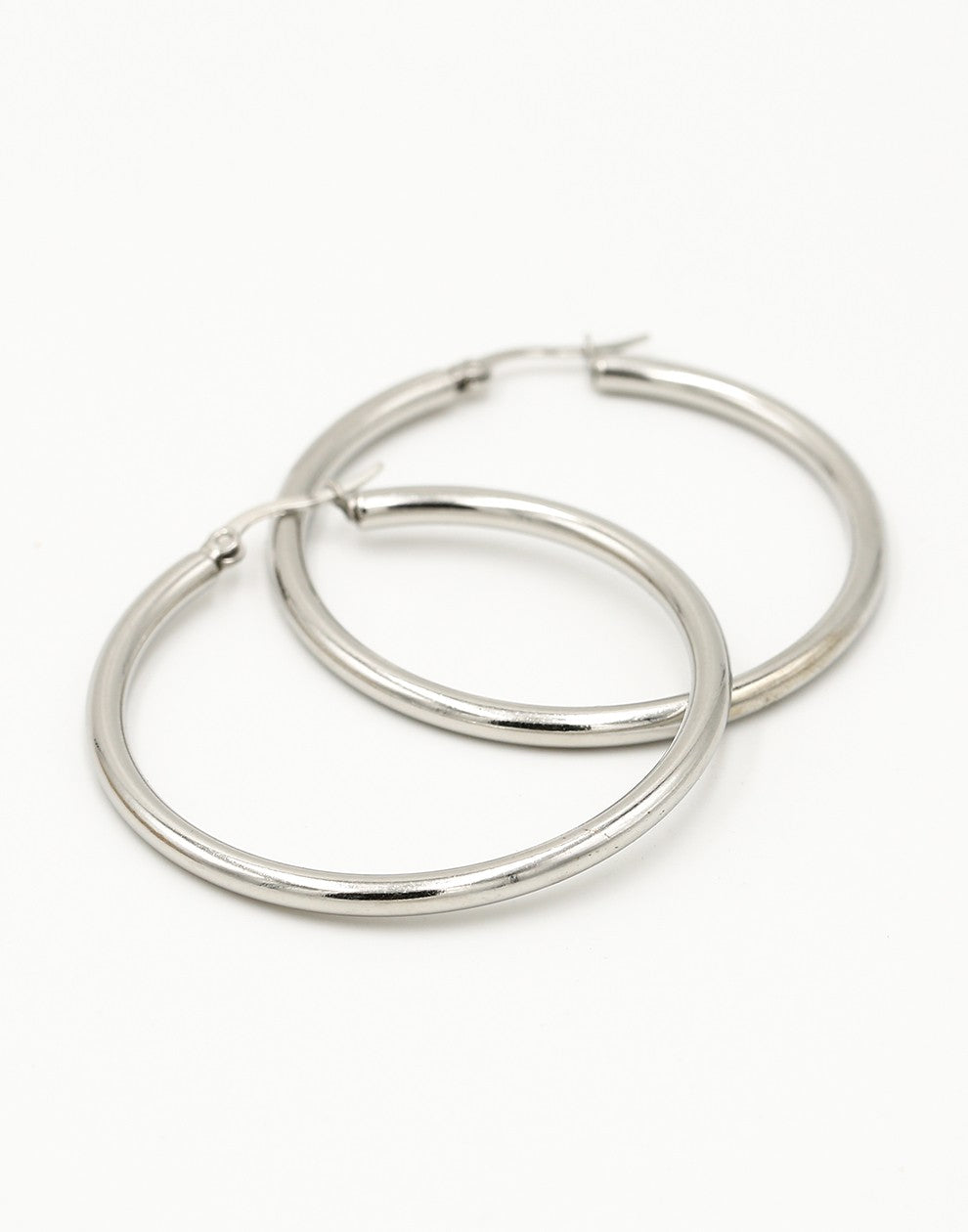 Oorringen hoops zilverkleurig 40mm