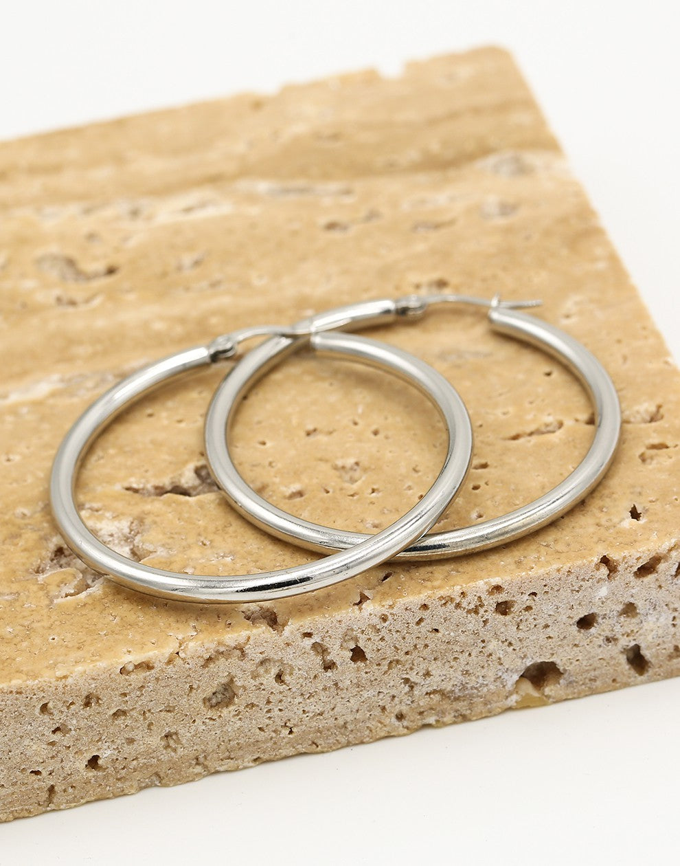 Oorringen hoops zilverkleurig 40mm