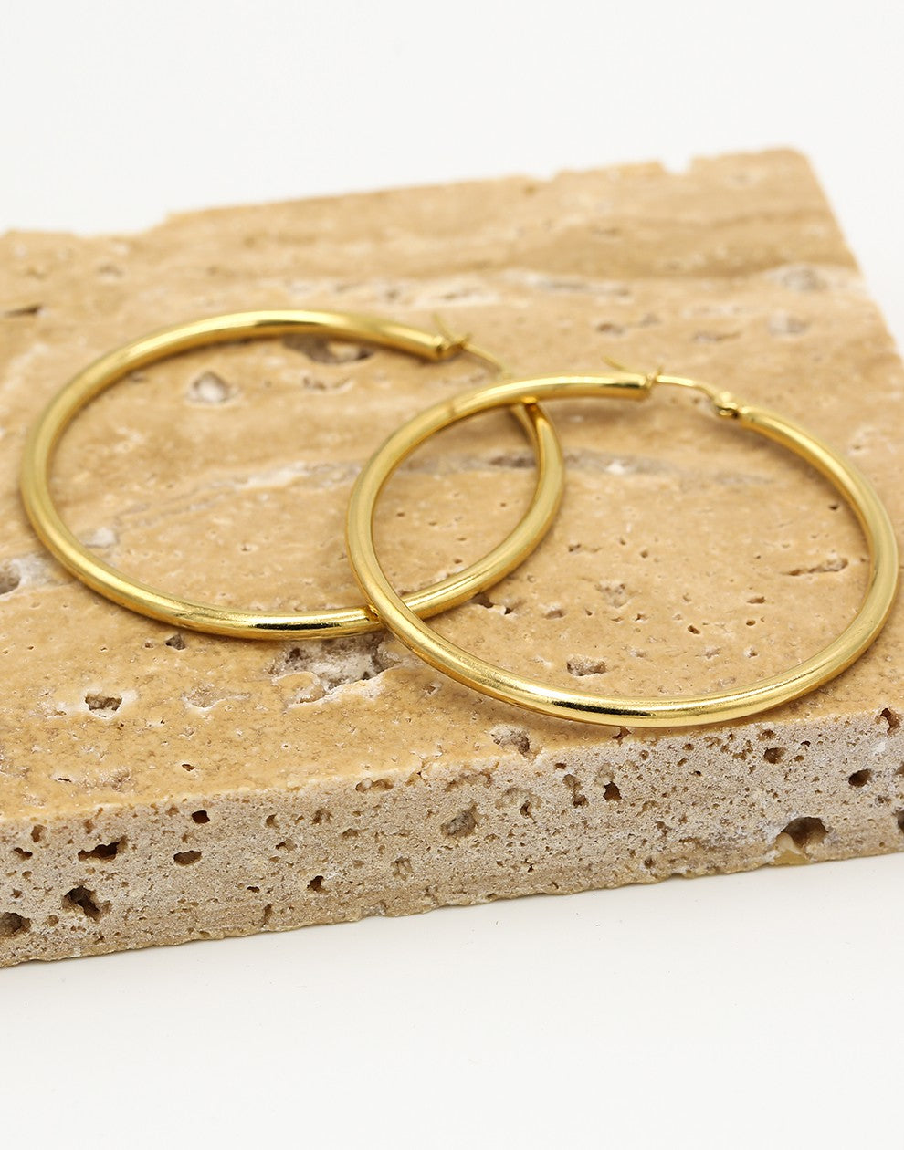 Oorringen hoops goudkleurig 50mm