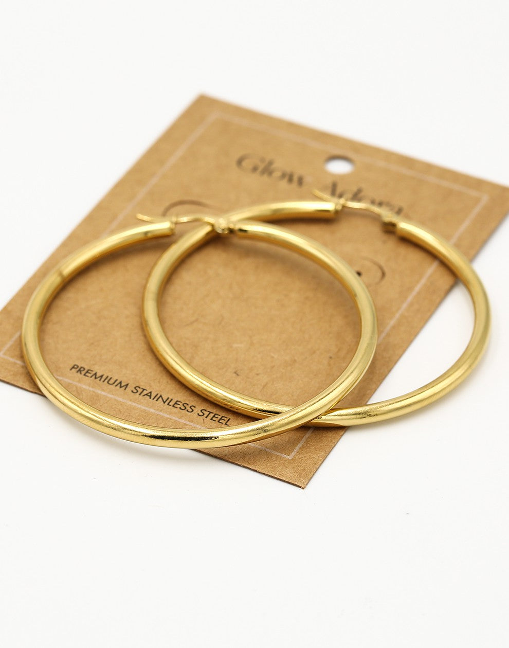 Oorringen hoops goudkleurig 50mm