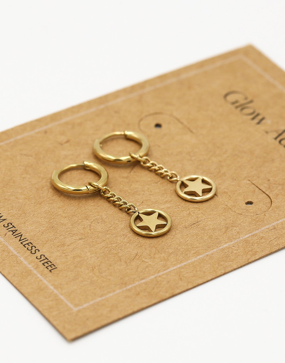 Oorringen ster hanger goudkleurig