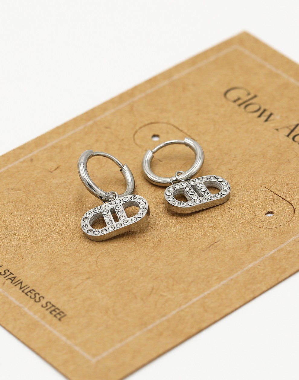 Oorringen Goodlife strass zilverkleurig
