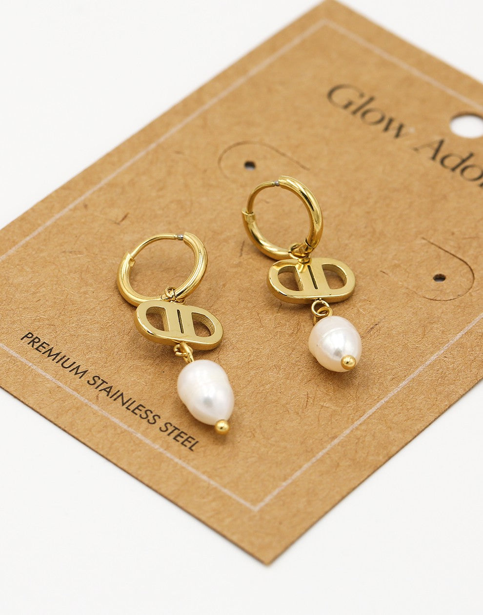 Oorringen Goodlife parel goudkleurig