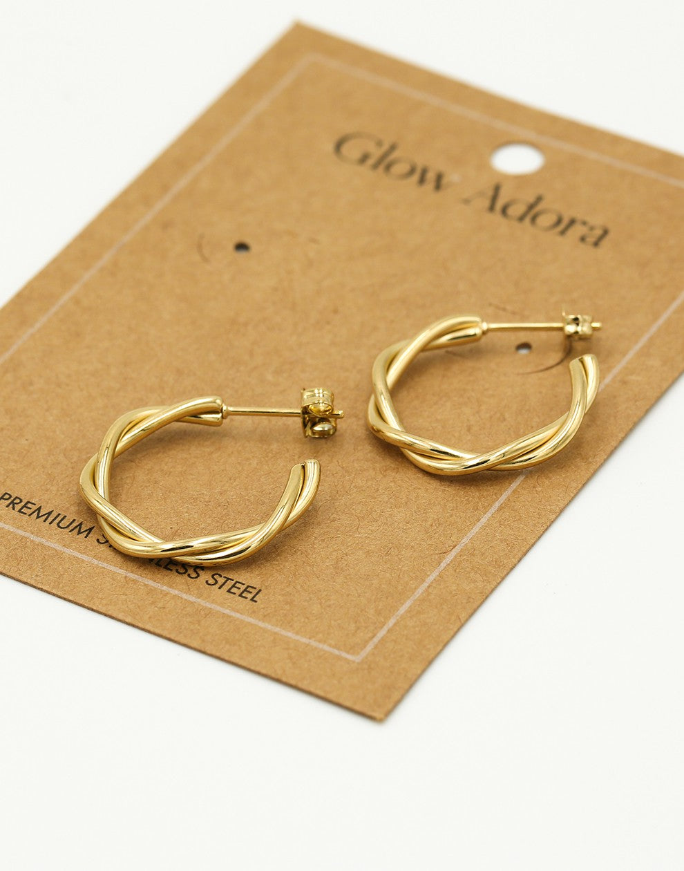 Oorbellen goudkleurig gedraaid 12mm