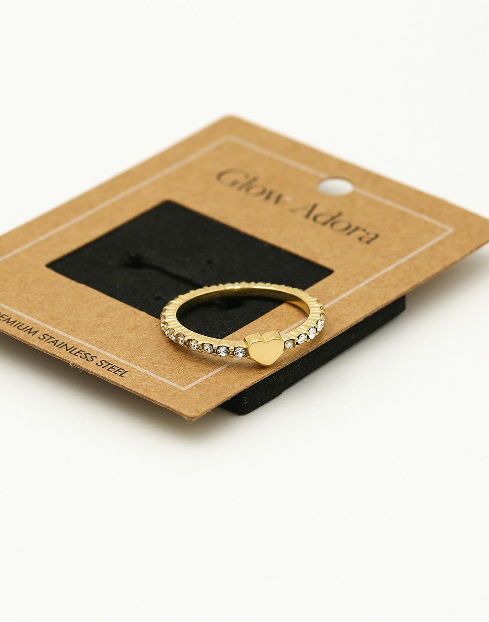 Zirkonia ring hartje goudkleurig