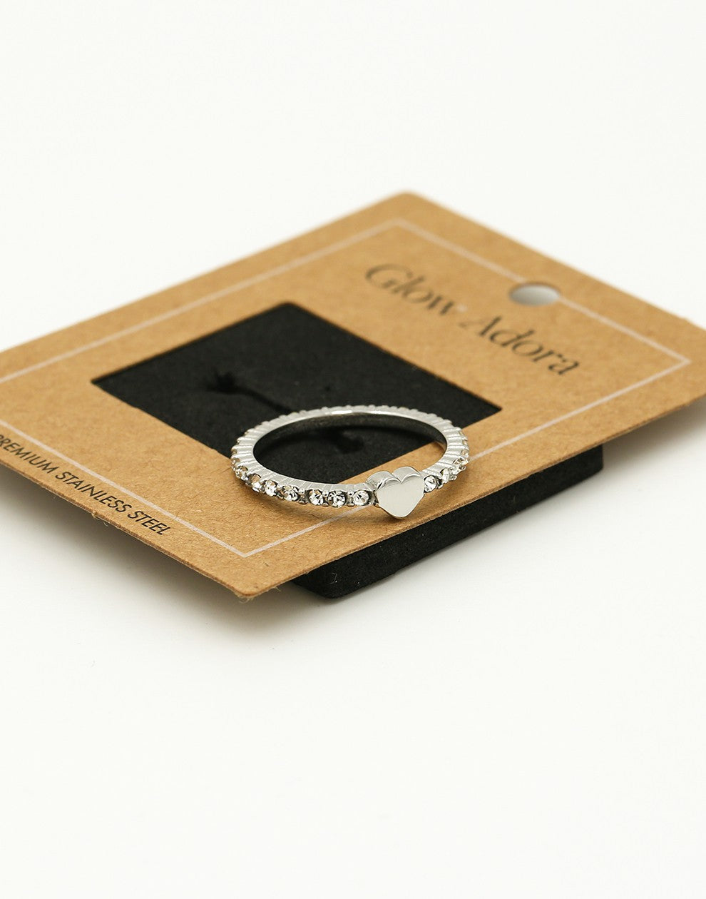 Zirkonia ring hartje zilverkleurig