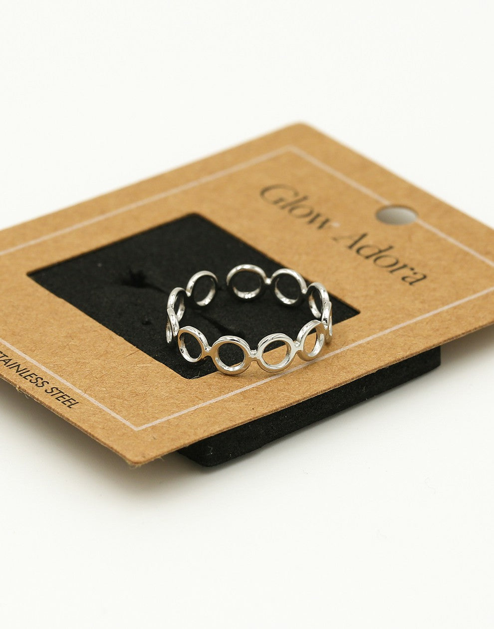 Ring open rondjes zilverkleurig
