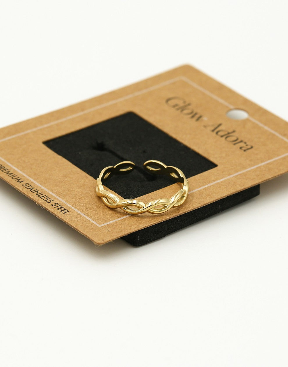 ring gevlochten goudkleurig