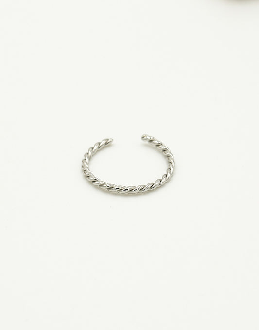 Silver-colored twisted ring