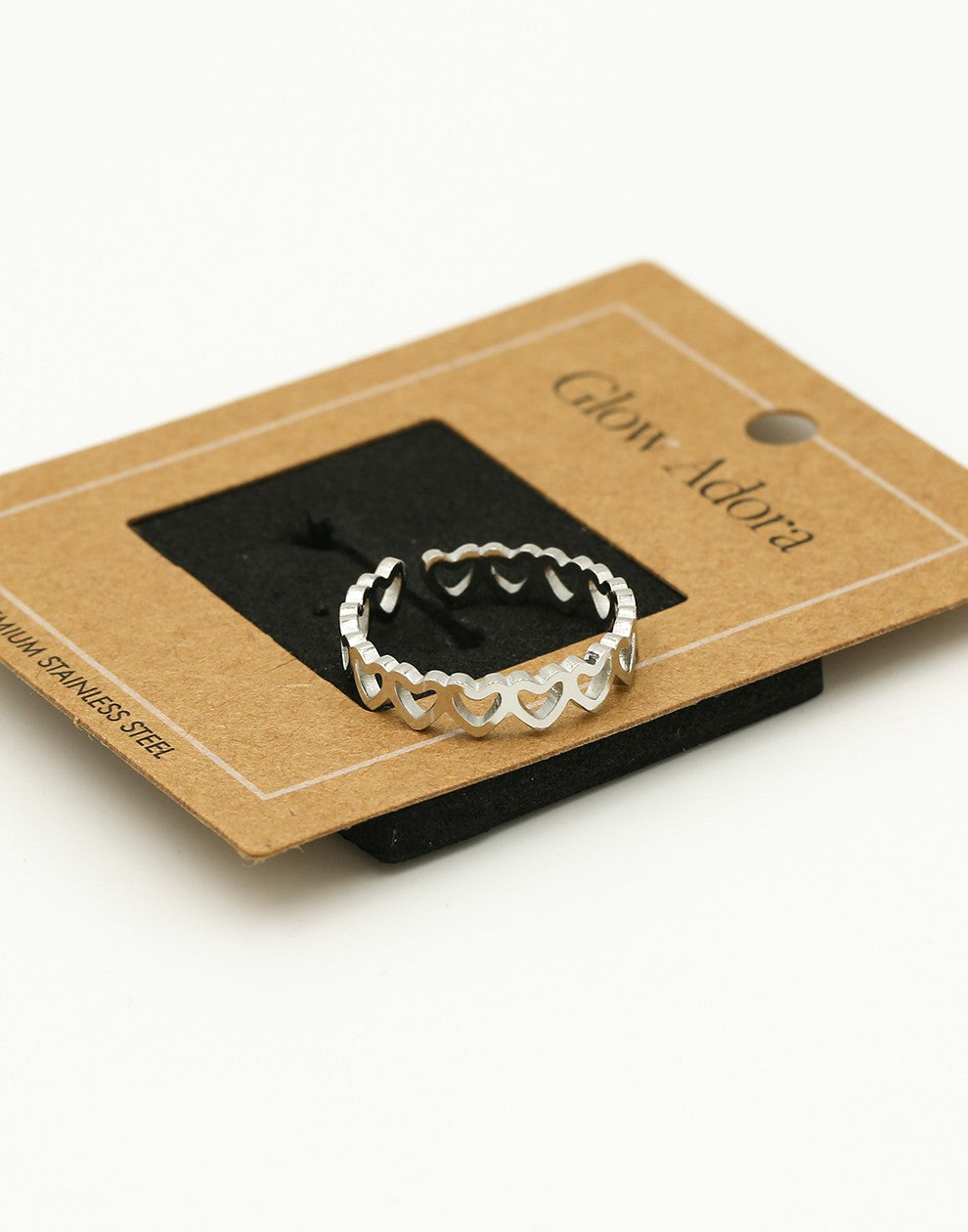 Ring hartjes zilverkleurig