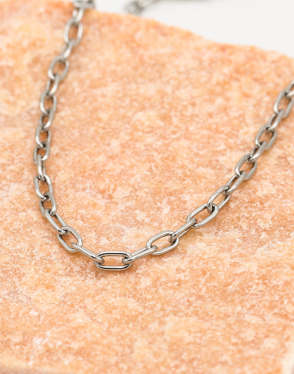 Paperclip mini schakelketting zilverkleurig