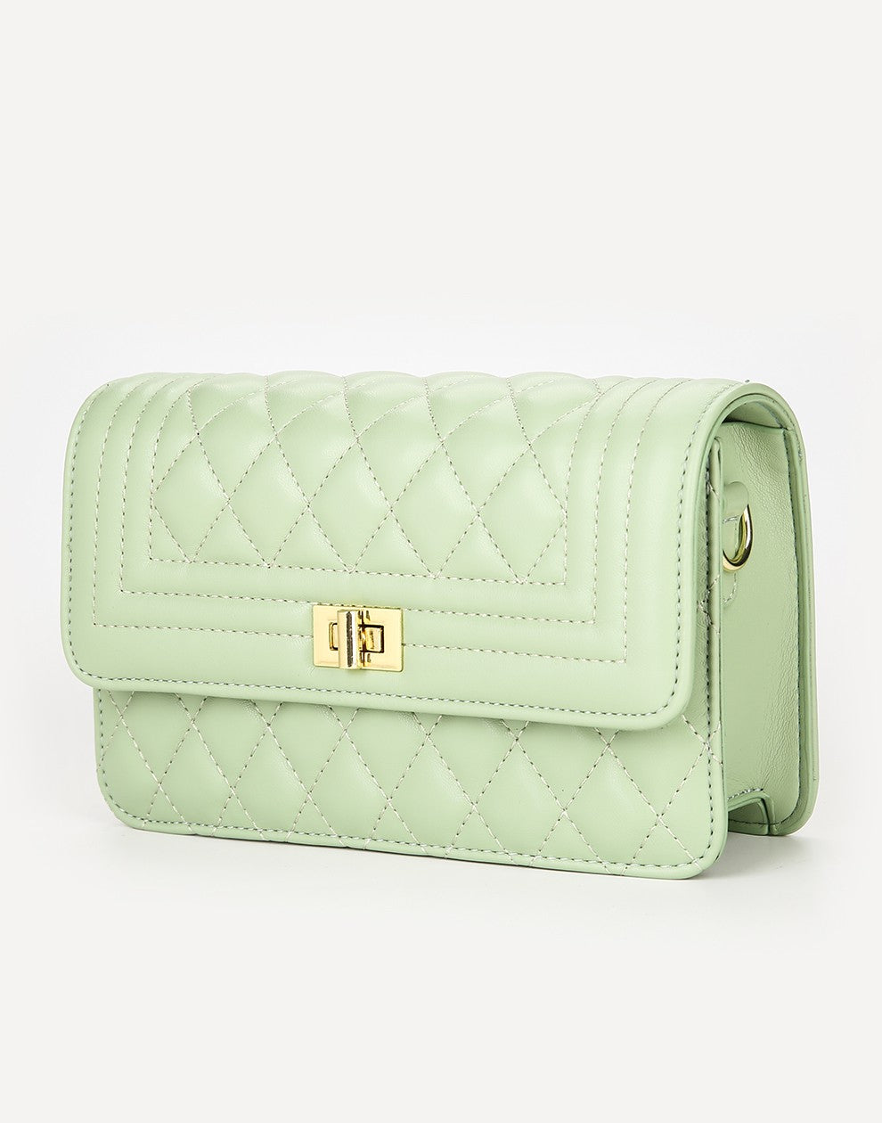 Mint quilted shoulder bag
