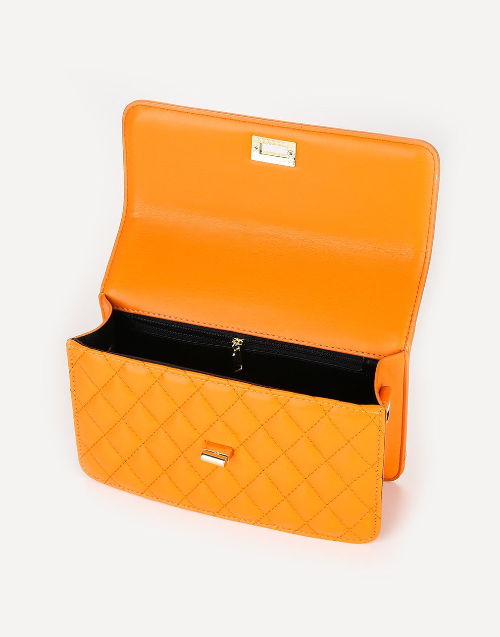 Schoudertas doorgestikt oranje