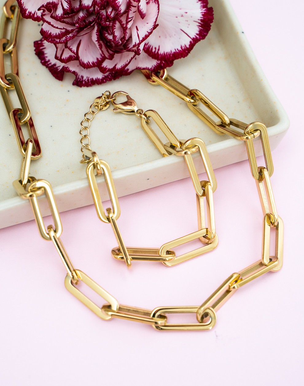 Schakelketting chunky goudkleurig