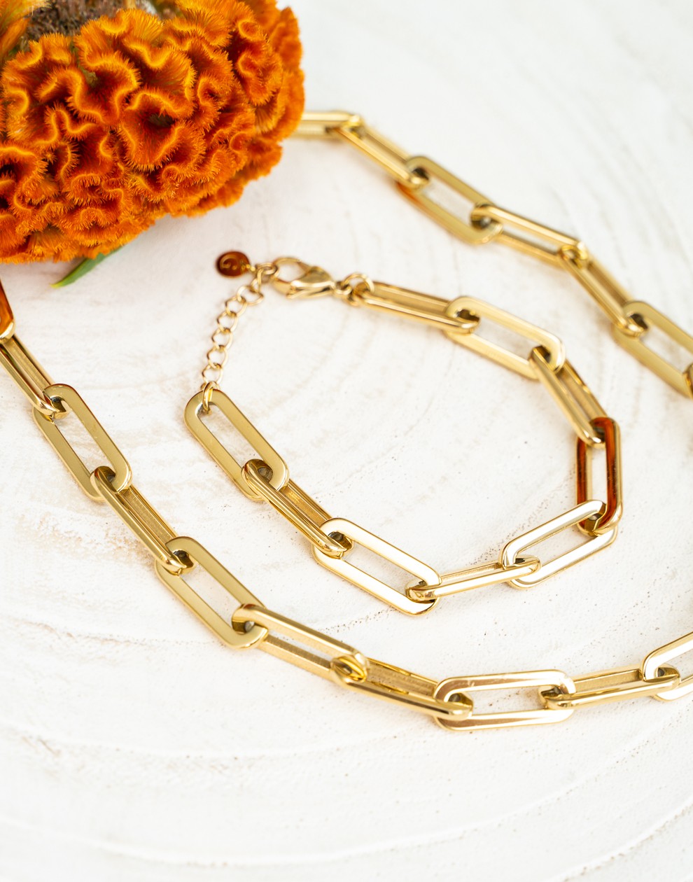 Schakelketting chunky goudkleurig