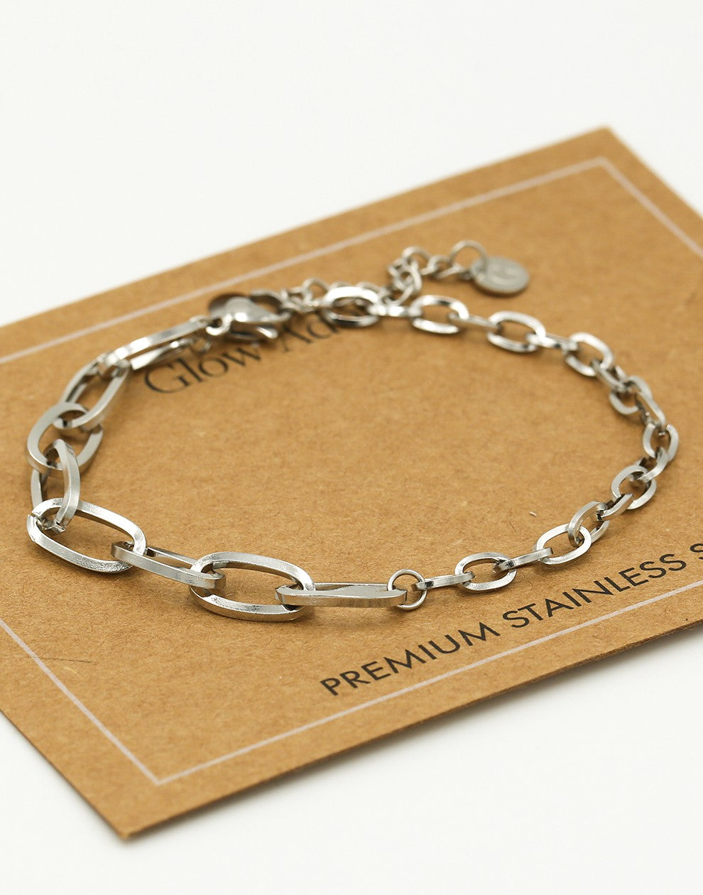 Armband dubbele schakel zilverkleurig