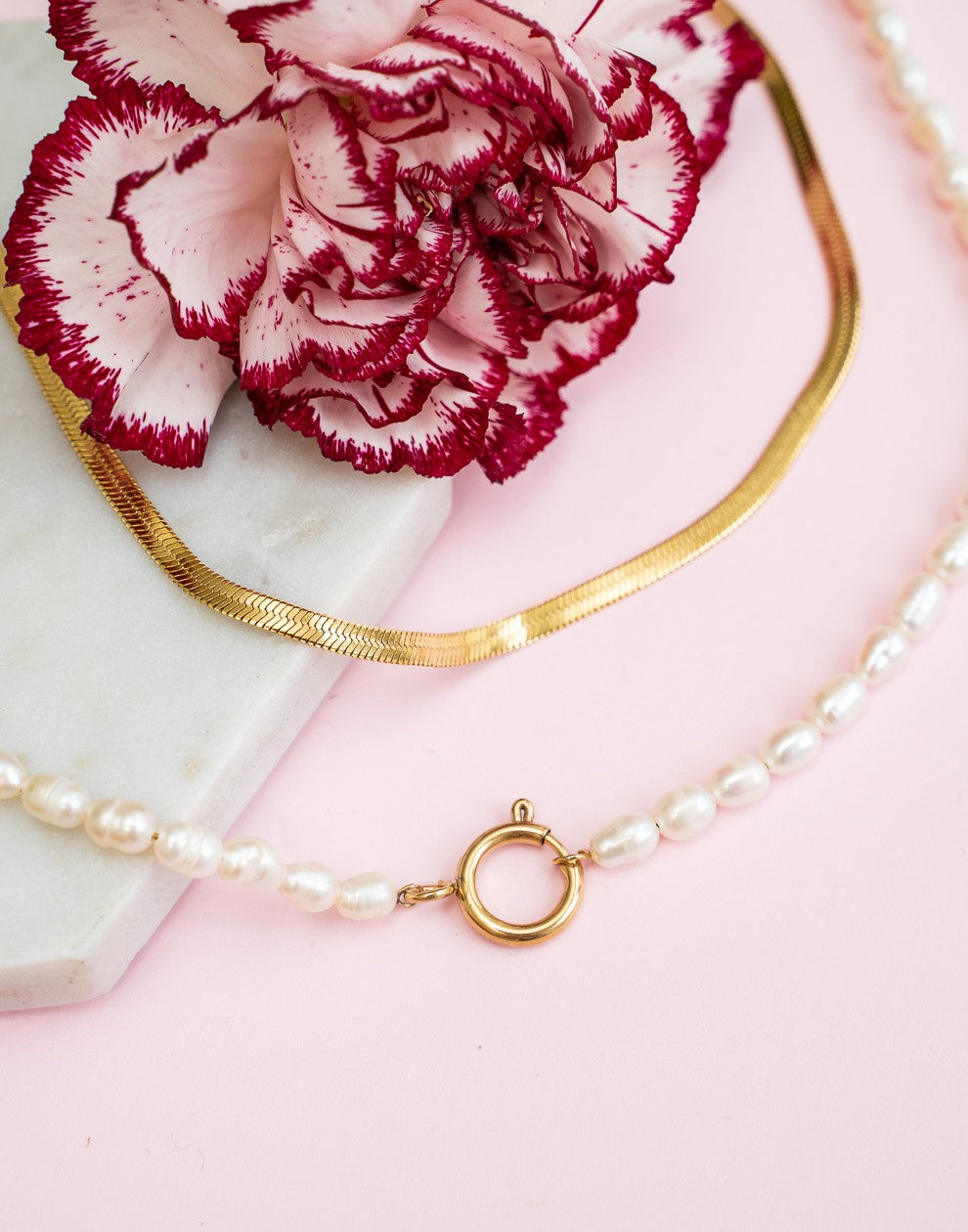 Flat snake chain gold