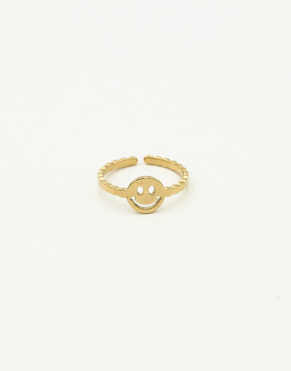 ring smiley goudkleurig