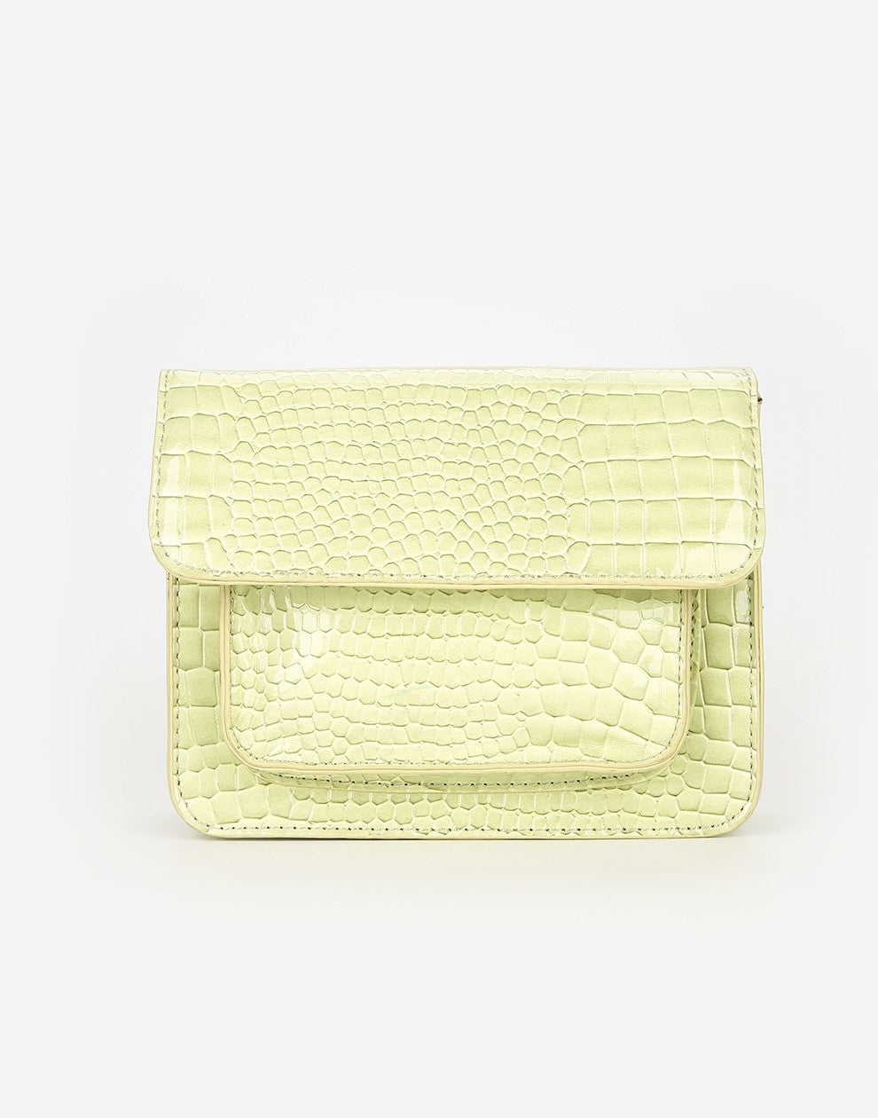 Schoudertas Croco print licht groen