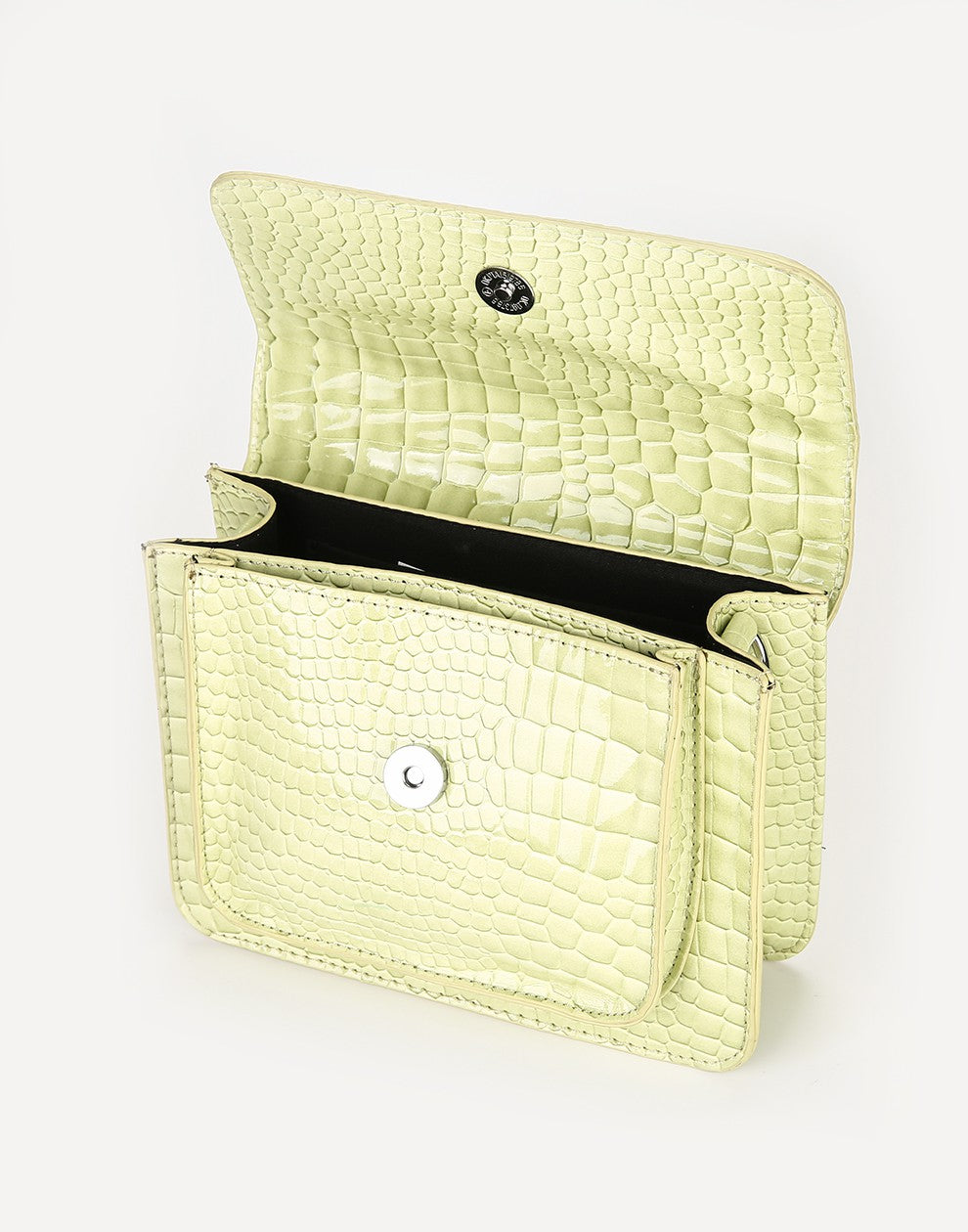 Schoudertas Croco print licht groen