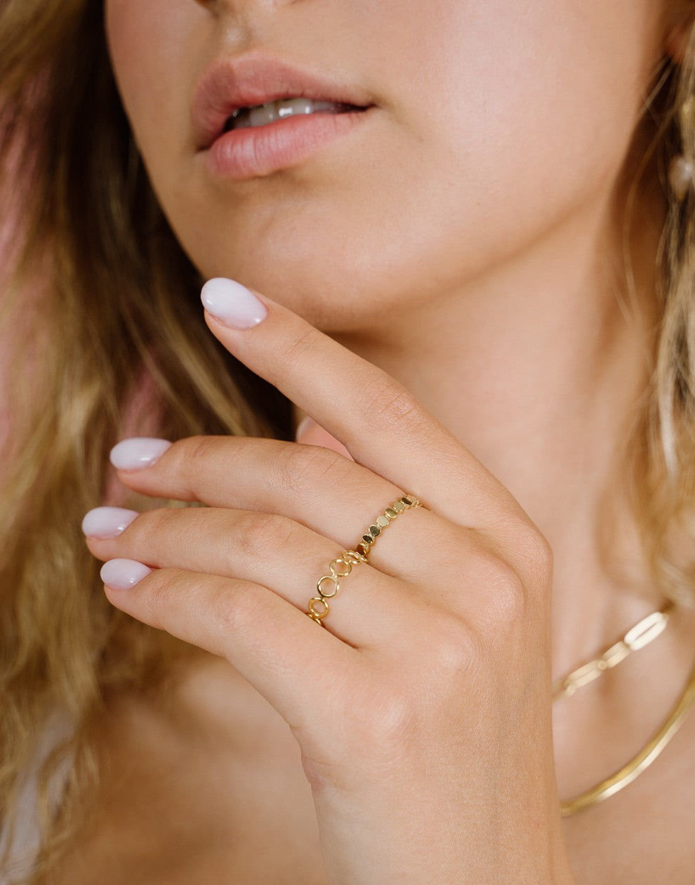 Ring rondjes goudkleurig