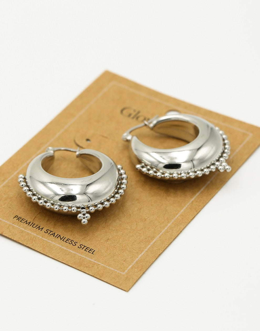 Bali hoops bolletjes zilverkleurig