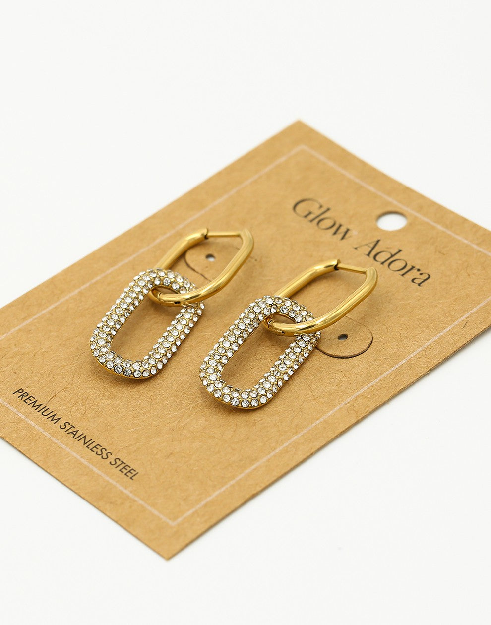 Oorringen ovale hanger zirkonia crystal