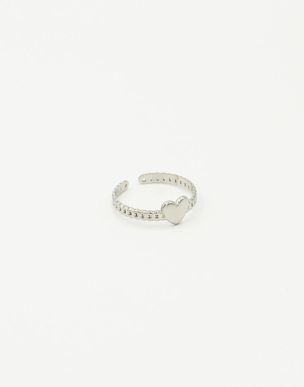 Silver-colored heart ring